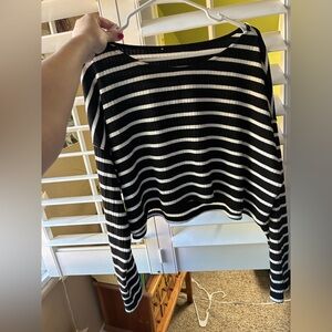 Free People Cropped Striped Longsleeve